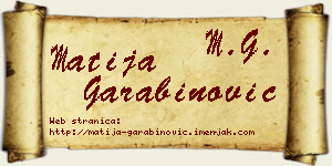 Matija Garabinović vizit kartica